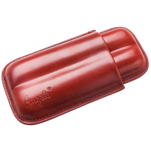 ETUI TRABUC ANGELO DOUBLE BROWN 16CM / 21MM 812030 - PIELE NATURALA