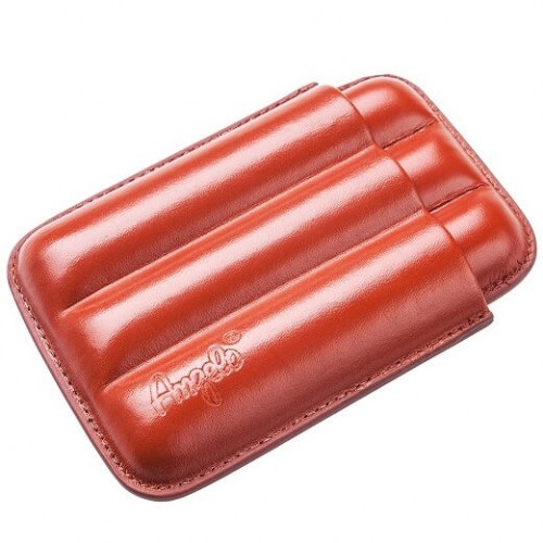 ETUI TRABUC ANGELO TRIPLE BROWN LEATHER 13CM / 21MM 813080 - PIELE NATURALA