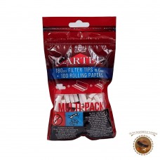 Cartel Slim Long Multi Pack 180 - filtre pentru rulat tigari 6mm x 22mm cu 100 foite Cartel Red incluse