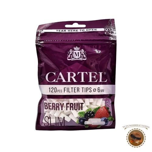 Cartel Slim Berry Fruit 120 - filtre pentru rulat tigari 6mm x 15mm cu aroma de fructe de padure