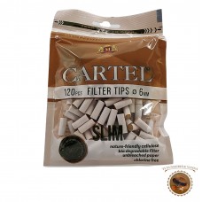 Cartel Slim Bio 120 - filtre slim biodegradabile pentru rulat tigari 6mm x 15mm