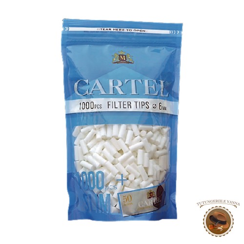 Cartel Slim 1000 - filtre pentru rulat tigari 6mm x 15mm cu 50 foite Cartel Silver incluse