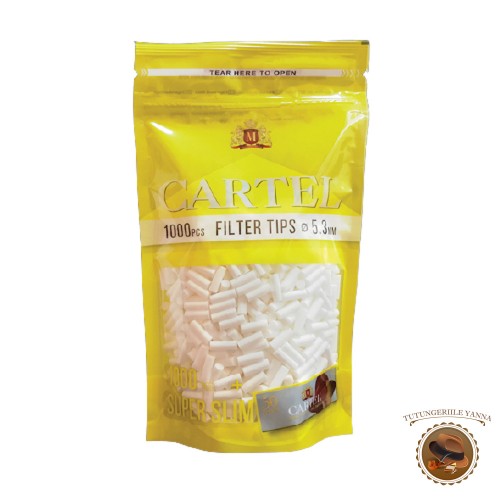 Cartel Super Slim 1000 - filtre pentru rulat tigari 5,3mm x 15mm cu 50 foite Cartel Silver incluse