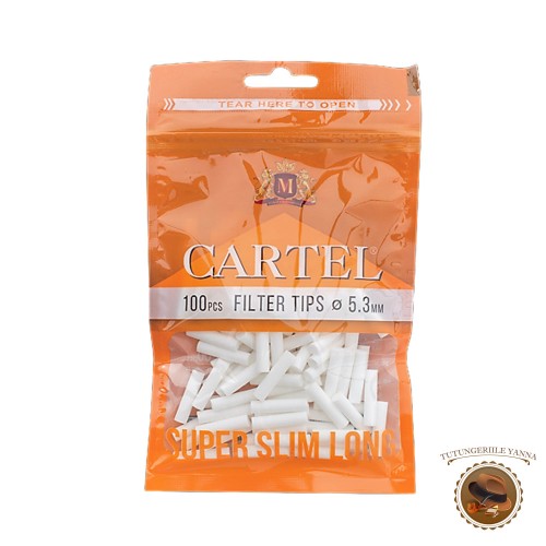 Cartel Super Slim Long 100 - filtre pentru rulat tigari 5,3mm x 22mm