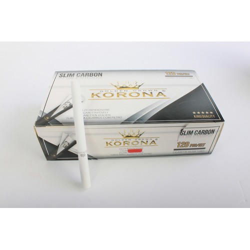 TUBURI TIGARI KORONA SLIM WHITE CARBON 120 TUBURI TIGARI KORONA SLIM WHITE CARBON 120