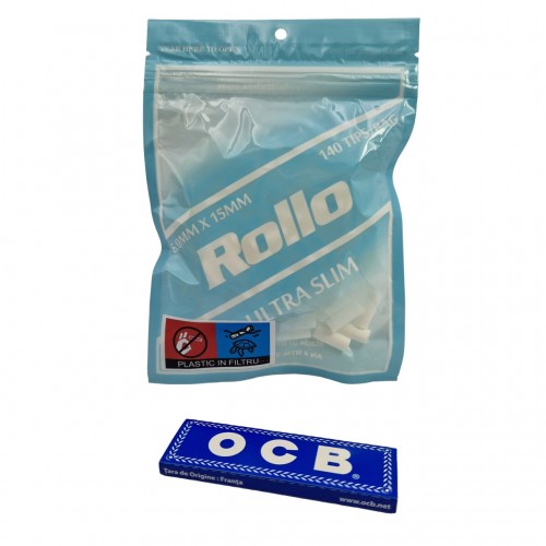 Filtre Tigari Rollo Slim 6mm + 50 foite OCB Blue Gratuite