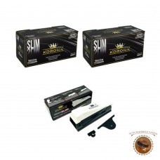 Pachet promotional - Korona Slim 500 x 2 cutii si injector tutun Korona Slim inclus