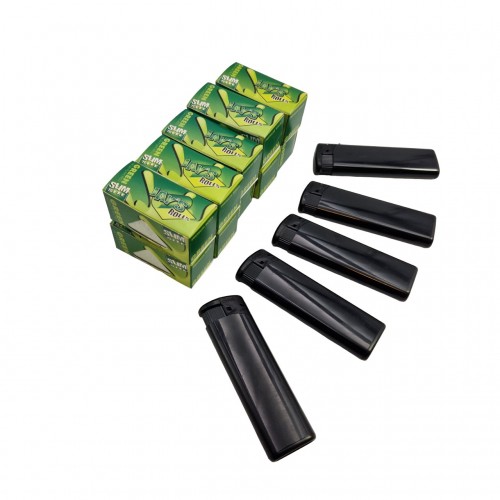 10 x Foite in rola Jays Rolls Green Slim Size 5m + 5 brichete cadou