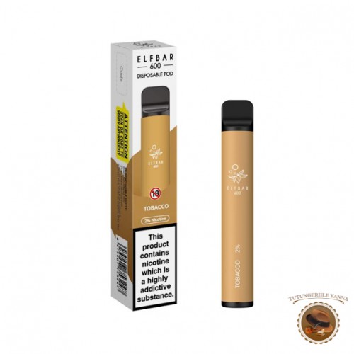 ELF BAR - TOBACCO tigara electronica de unica folosinta, 600 pufuri, nicotina 20mg