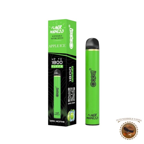 OOPS! Apple Ice - tigara electronica de unica folosinta, 1800 pufuri, fara nicotina OOPS! Apple Ice - tigara electronica de unica folosinta, 1800 pufuri, fara nicotina